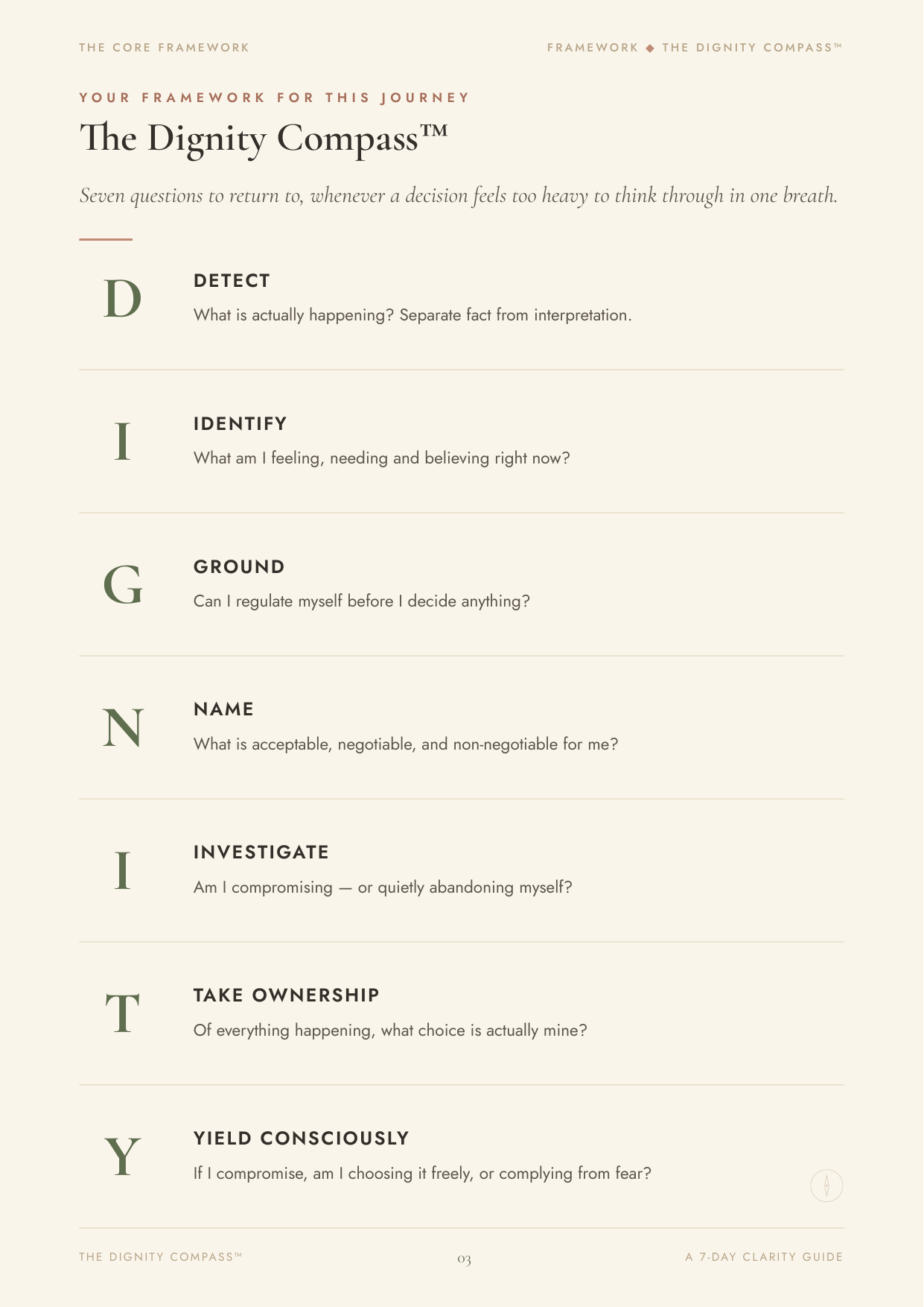 The Dignity Compass framework page